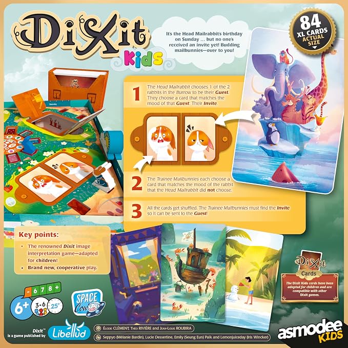 Dixit Kids Board Game | Cooperative Storytelling, Emotional Recognition & Communication Game for Family, Kids & Adults, Ages 6+, 3-6 Players, 25 Mins