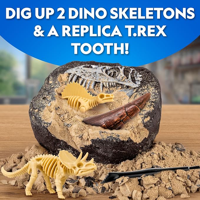 National Geographic Ultimate Dinosaur Toy Activity Kit with 5 Projects | Build a Triceratops, Dig Out a T. Rex Tooth, Paint a Dino Car, Create Clay Models, 5 Hands-On Craft Activities, Birthday Gift