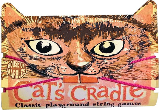House of Marbles Cat's Cradle Classic String Game, Traditional Finger Loop Toy with Illustrated Instructions for Hand String Figures, Screen-Free Travel Activity, One Random Cord Color