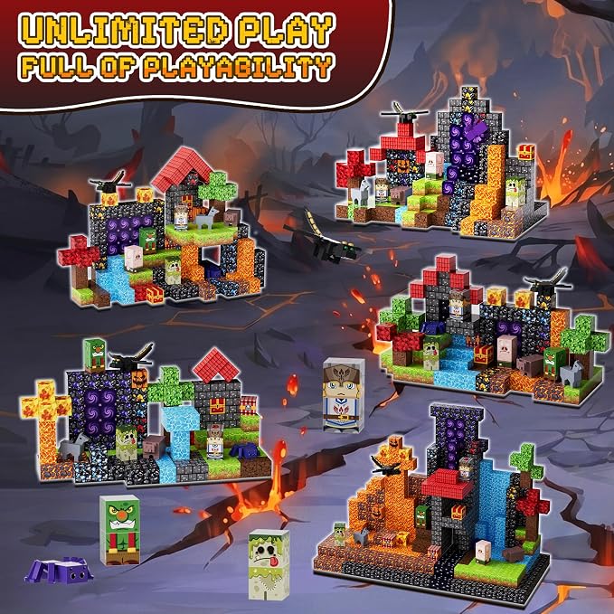 200PCS Magnetic Blocks, Magnetic Building Blocks, 0.78in Magnetic Building | STEM Game Stacking Toys for Kids, Birthday Gifts for Boys and Girls Age 3+ Years Old