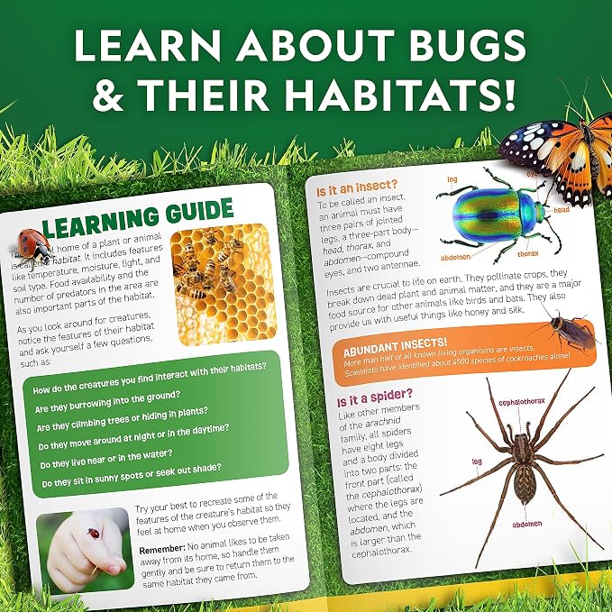 National Geographic Bug Catcher Kit and Outdoor Insect Habitat for Kids | 360-Degree Viewer, 2 Magnifying Lenses, Catching Net, Tweezers, Outdoor Exploration Toy, Insect Science, Birthday Gift