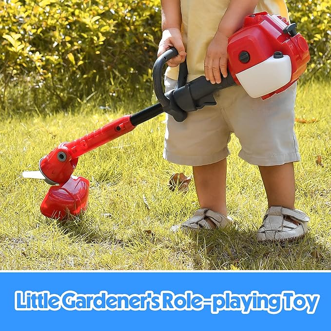 Toy Choi's Kids Weed Wacker Pretend Trimmer Garden Play Tool with Goggles | Realistic Lights & Sounds, Adjustable Trimmer Head, Safety Goggles & Mask, Kid Weed Eater Toy for Boys and Girls Ages 3 4 5 6
