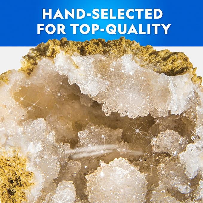 National Geographic Break Open 15 Premium Geodes Science Kit for Kids | Extra-Large Natural Specimens, Safety Goggles, Real Crystals Inside, Break Your Own Geodes, Earth Science, Birthday Gift