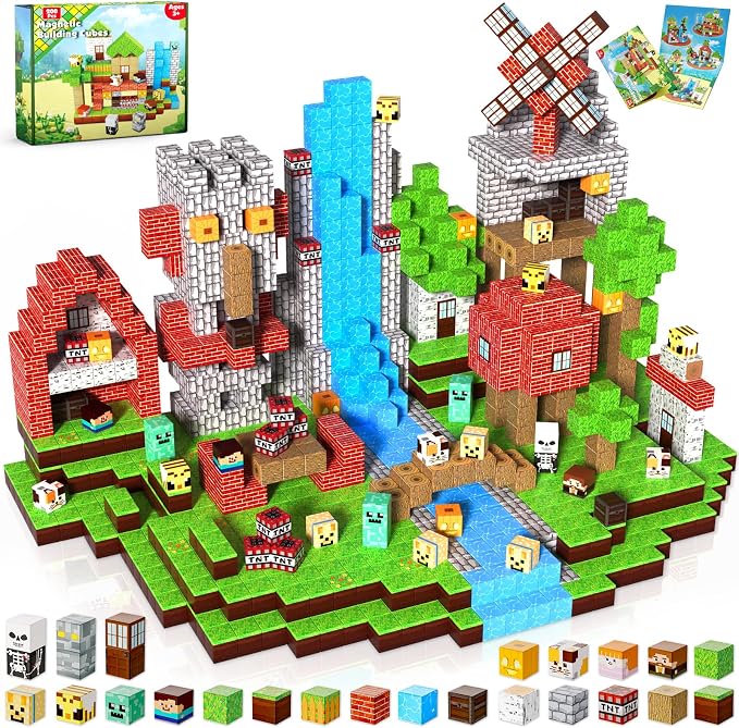 Magnetic Blocks-200PCS Magnetic Building Blocks, Magnets Cubes 2026 Upgraded Stacking Magnets for Kids Forest River Indoor Construction STEM Toys, Christmas Birthday Gifts for Boys & Girls Ages 3+