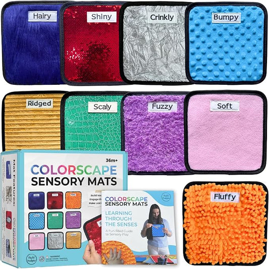 9 Labeled Sensory Mats w/Lesson Plans | Sensory Toys for Kids with Autism | Mats for Autistic Children | Occupational Therapy Toys | Sensory Wall for Autism Classroom Must Haves