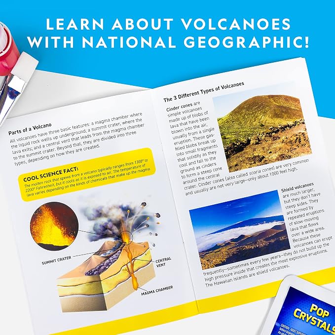 National Geographic Jumbo Volcano Science Kit for Kids Ages 8-12 | 18-Inch Giant Volcano, Multiple Eruptions, Science Experiments, Science Fair Project, Earth Science, Birthday Gift