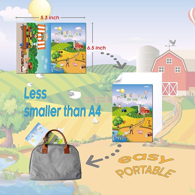 GRANDLMOON Magnetic Portable Playboard Farm Life (58 Pcs)