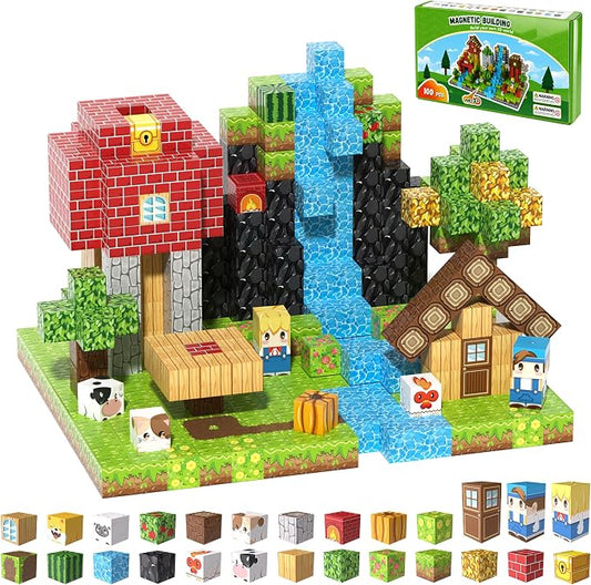 100PCS Magnetic Blocks, Magnetic Building Blocks, 0.78in Magnetic Building | STEM Game Stacking Toys for Kids, Birthday Gifts for Boys and Girls Age 3+ Years Old