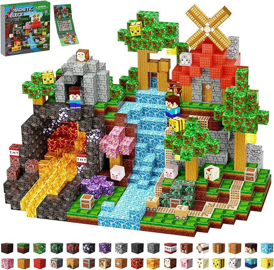Magnetic Building Blocks STEM Toy Magnet Cubes for Kids 4-12 | Magnetic Cubes, 0.8 inches Building Blocks, Christmas Birthday Gifts for Kids Boys Girls Rock Forest-200pcs