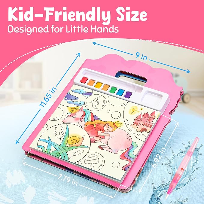 JoyCat Find & Color Paint with Water Coloring Books for Toddlers | Seek and Find Learning Activity, Magical Pony No Mess Arts & Crafts Kids Toys Ages 3-5 & 4-8, Birthday Gifts for Boys & Girls