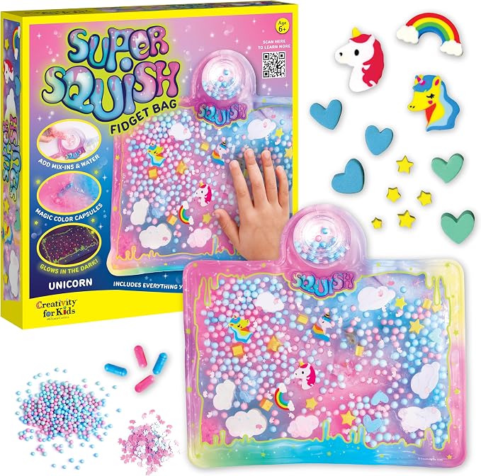 Creativity for Kids Super Squish Fidget Bag: Unicorn - Unicorn Toys for Kids, Sensory Toys for Girls, Gifts for Girls (Ages 6+)