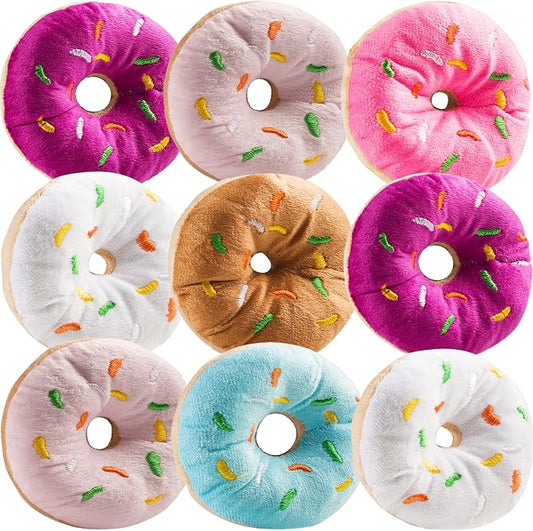 Plush Donut Toys with Sprinkles (12-Pack) Stuffed Donut Party Favors | Soft Stuffed Donuts for Donut Party Supplies, Birthday Decorations, Stocking Stuffers, Kids Party Favors & Classroom Rewards