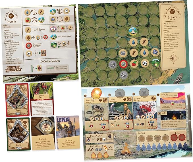 Corps of Discovery: Insecta Expansion – Giant Insect Encounter for the Cooperative Board Game | 1–4 Players | Giant Insect Encounter for the Cooperative Board Game, 1–4 Players, Comes with new Character, Gear, and Destiny cards!