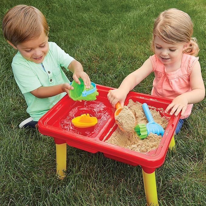 Kidoozie - Sand 'n Splash Activity Table | Scoop, pour and build at stand-up height - dual sensory bins with a cover for backyard mornings or playroom days, Ages 2+