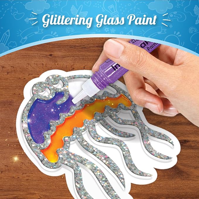 Imagimake DIY Jelly Stickers - Ocean, 10 Stickers, Low-Mess Art Kit | Paint, Peel & Stick Painting Activity, Ocean Crafts for Kids, Birthday Gift for Boys & Girls Ages 3,4,5,6,7 Years Old