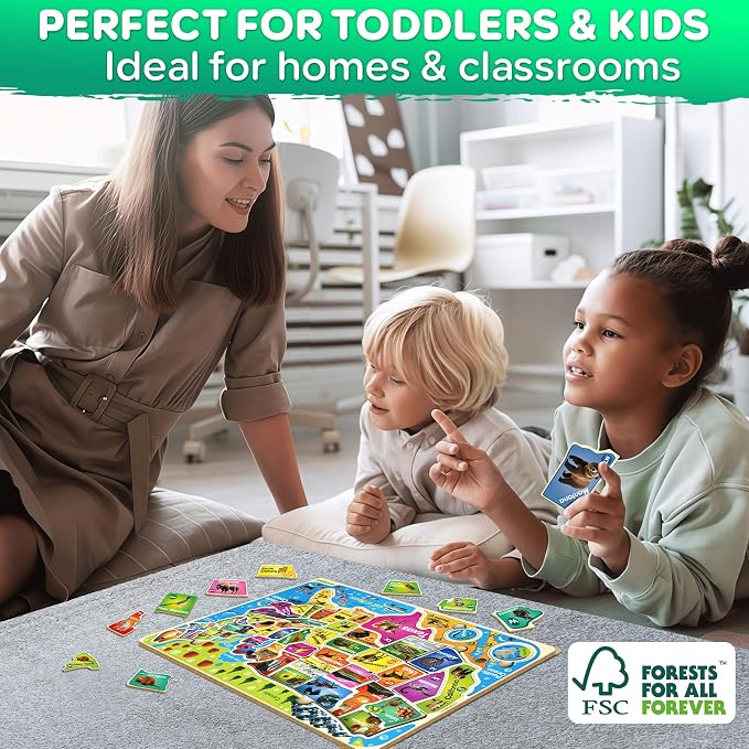 United States Puzzles for Kids Ages 4-6 - Wooden Toddlers Puzzles Ages 3-5 | USA Map Montessori Wood Educational Puzzles for Toddlers 2-4 - Realistic Geography Learning Kids Puzzles for Ages 6-8