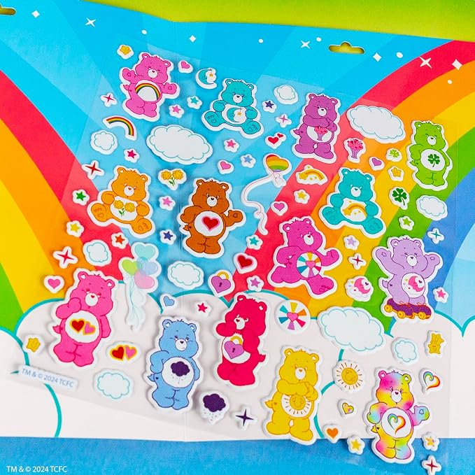 Horizon Group USA Puffy Sticker Playset for Kids, Care Bears