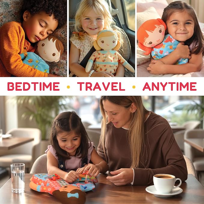 Poppy the Forest Ranger – 2-in-1 Soft Activity Doll & Busy Book | Screen-Free Travel Plush Toy with Tethered Pieces for Toddlers and Preschoolers ages 1–4 by Aleni Brands