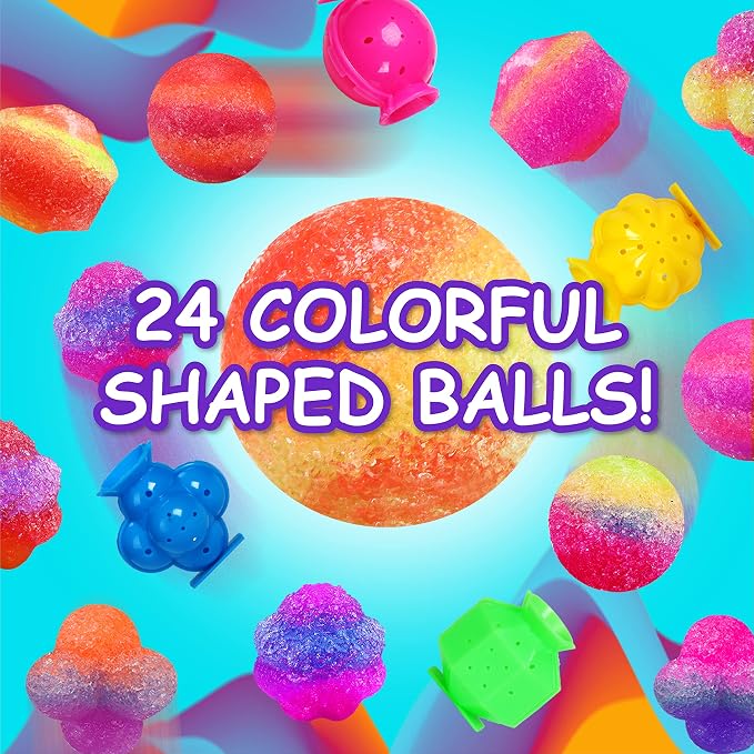 Party Favors Bouncy Ball Kit for Kids, FunKidz Make Colorful Magic Bouncing Ball Individual Pack 12 Bottles Making Bouncy Balls Activities Kits for Boys and Girls Ages 6+