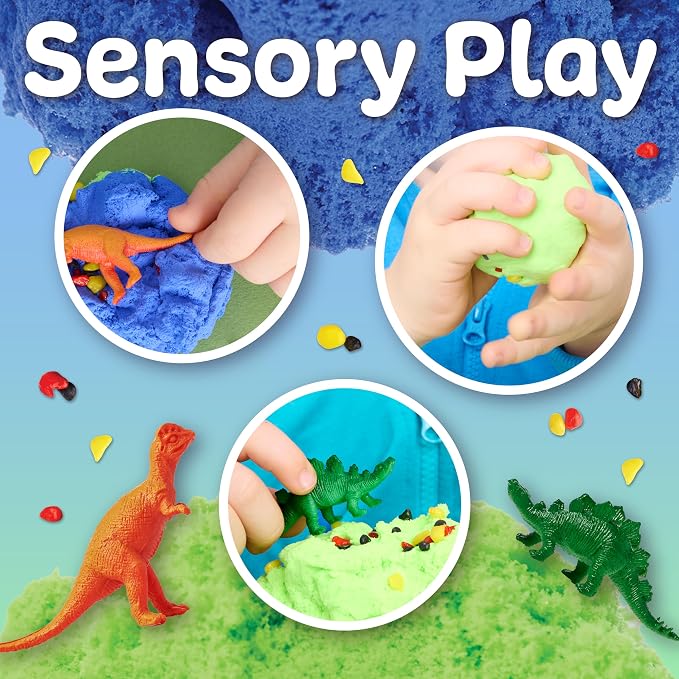 Creativity for Kids Sensory Minis Dinosaur Kit | Cloud Clay Sensory Toy for Toddlers | Squish, Scoop & Discover Dinosaur Figures | Screen Free Summer Supplies for Travel Activities (Ages 3+)