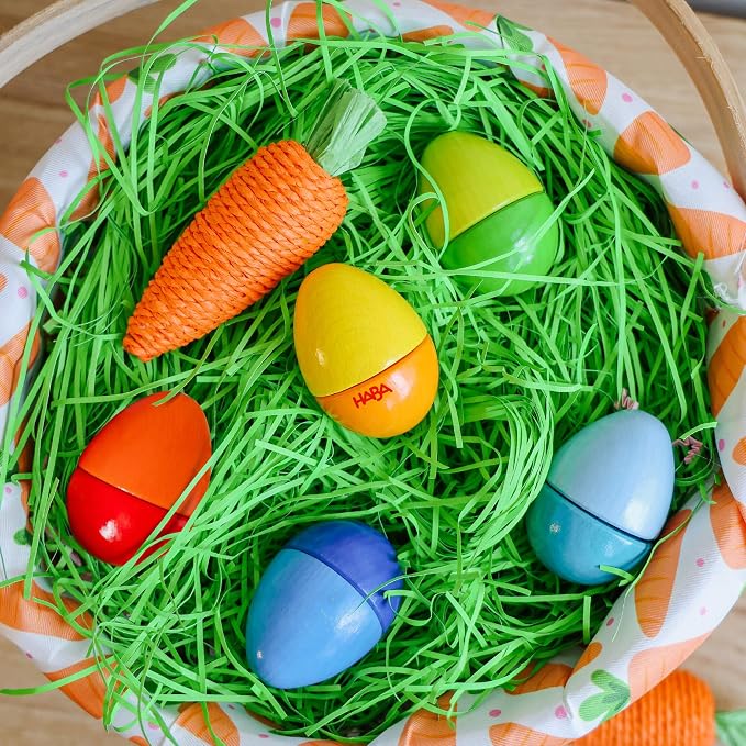 HABA Fun with Sounds Wooden Eggs - 5 Acoustic Sounds, Made in Germany, Kids Musical Instruments, Toddler Sensory Toys Montessori Toys for 2 yrs+