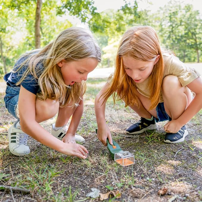 Carson BugView 5X Magnifying Glass Quick-Release Bug Catcher Indoor and Outdoor Tool for Kids or Adults (HU-10) | STEM Educational Toy for Kids and Adults - Portable Magnifying Glass Insect Trap (HU-10)
