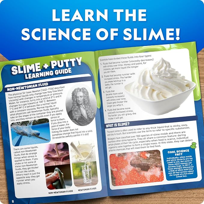 NATIONAL GEOGRAPHIC Mega Slime Kit & Putty Lab - 4 Types of Slime Plus 4 Types of Putty Including Magnetic, Slime Kit for Boys and Girls, Sensory Toy & Science Kit | 4 Slimes and 4 Putties, Magnetic and Glow-in-the-Dark Varieties, Science Toy for Kids,...