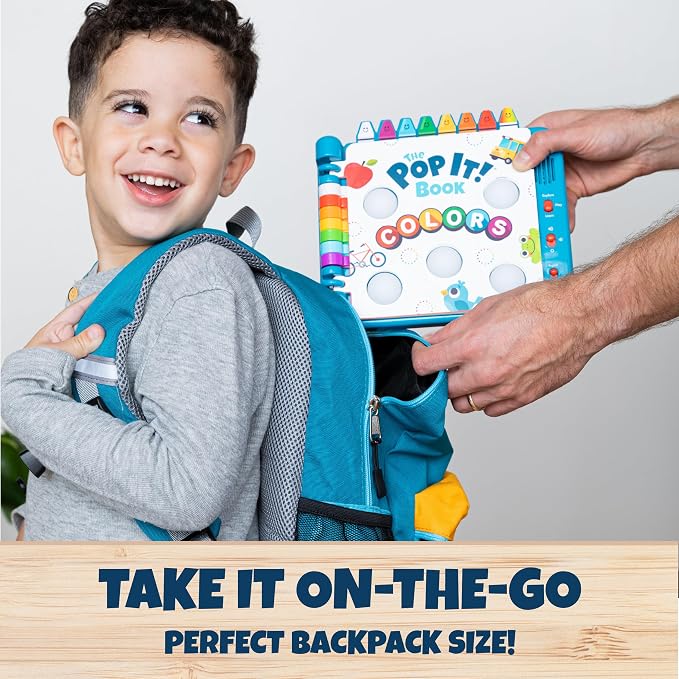 Chuckle & Roar Pop It Book, Colors, English & Spanish, Quiet Mode, 1–4+ | English & Spanish Color Toddler Learning Toys, Quiet Mode Option, Sturdy Plastic Sensory Toys, Busy Book for Toddlers 1-3