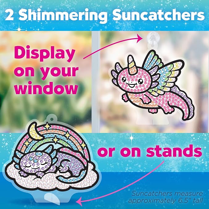 Creativity for Kids Big Gem Diamond Painting Axolotl| Mindful Summer Fun | Great Back to School Activities | Girl Toys and Crafts for Ages 6-8+