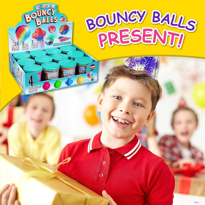 Party Favors Bouncy Ball Kit for Kids, FunKidz Make Colorful Magic Bouncing Ball Individual Pack 12 Bottles Making Bouncy Balls Activities Kits for Boys and Girls Ages 6+