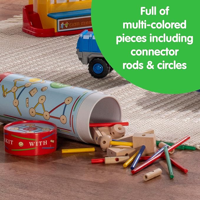 Schylling MKT Super Makit Classic Wood Construction Toy, 3+ years, 70-Pieces (1 EA)