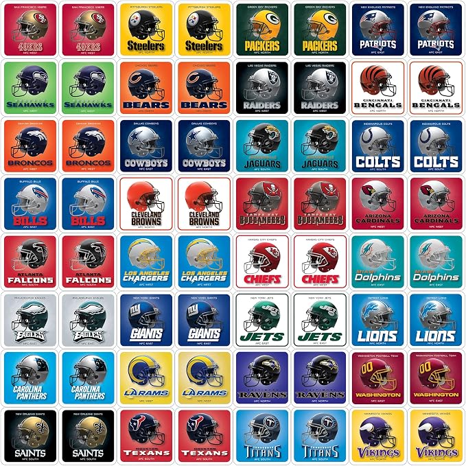 MasterPieces Sports Games - NFL Matching Game - Game for Kids and Family - Laugh and Learn