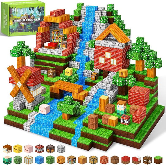 300PCS Magnetic Blocks - 0.8" Magnetic Building Blocks for Kids | Educational Magnet Blocks, Magnetic Cubes Tiles, STEM Toys, Christmas Birthday Gifts for Boys & Girls Ages 3 4 5 6 7 8 9 10