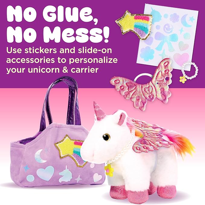 Creativity for Kids Glitzy Unicorn Kit | Adopt, Accessorize & Decorate Your Plush Pet | Toddler Purse & BFF Jewelry | Encourages Imaginative Play & Fine Motor Skills (Ages 4+)