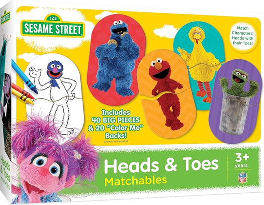 MasterPieces Kids Games - Sesame Street Heads & Toes Matching Game - Fun and Educational - Laugh and Learn | Fun and Educational, Laugh and Learn