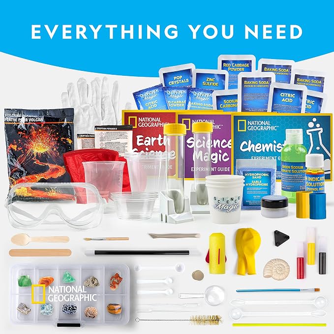 National Geographic Mega Science Lab with 75 Experiments for Kids 8-12 | Earth Science, Chemistry Set, Science Magic, Easy Experiments, STEM Projects, Science Kit for Kids, Birthday Gift