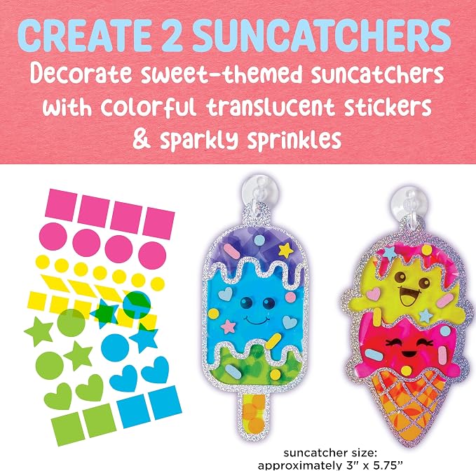 Creativity for Kids Sticker Sun Catchers Mini Craft Kit: Create 2 Suncatchers - Toddler Activities for Summer and Gifts, Arts & Crafts for Kids, Window Art for Kids (Ages 3+)