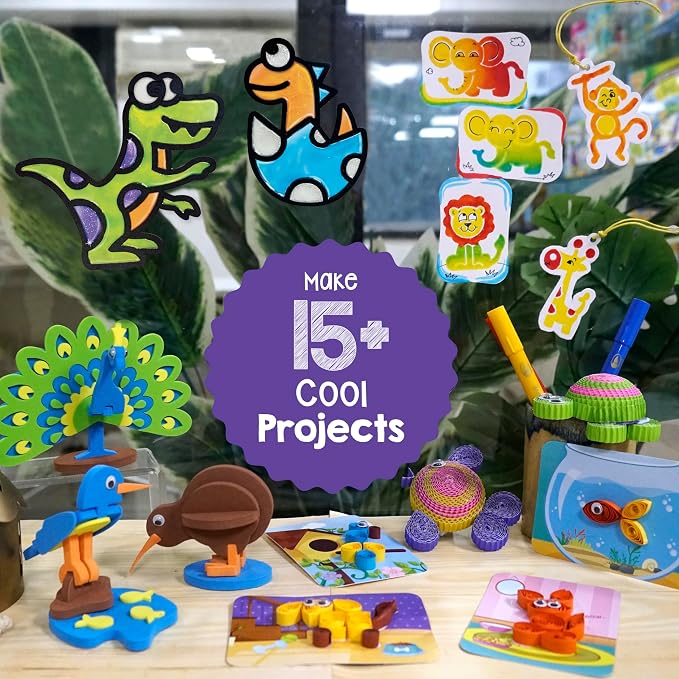 Imagimake 5-in-1 Awesome Craft Kit | Includes 15+ Projects | Crafts for Kids Ages 4-8 | 5 to 7 Year Old Girl Birthday Gifts | Arts and Crafts for Kids Ages 6-8 | 6 Year Old Girl Birthday Gift