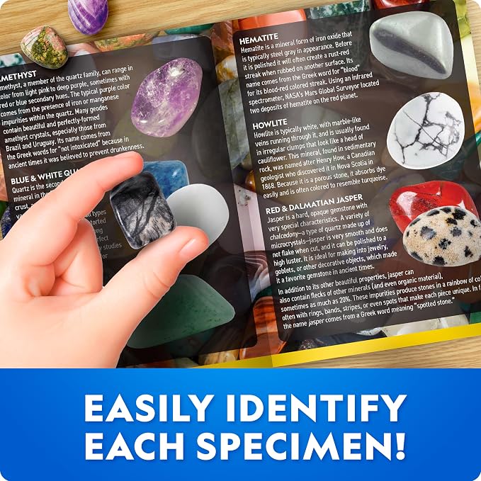 National Geographic Gigantic Gemstone Dig Kit with 100 Real Gems | Giant Dig Brick, Amethyst Quartz and Tiger's Eye, Gem Mining Activity, Excavation Tools, Magnifying Glass, Birthday Gift
