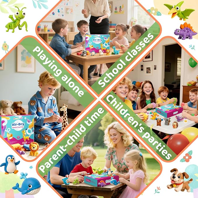 Aestd-ST Air Dry Clay 210 Colors, Modeling Clay for Kids, DIY Magic Clay | Molding Clay Kit, 4 Sculpting Tools, Resealable bags, Non-Sticky Soft, Super Light, Arts & Crafts Gift for Boys Girls Kids