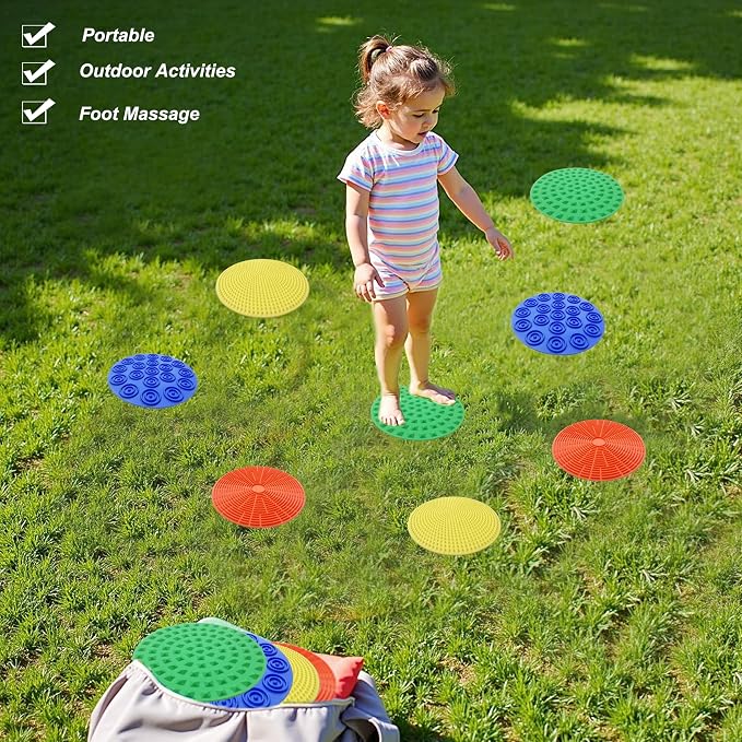 8PCS Sensory Mats, Silicone Tactile Tiles for Autism ADHD | Calming Tactile Input,Versatile Play,Easy to Clean & Travel,Safe & Durable Silicone,Therapist Approved
