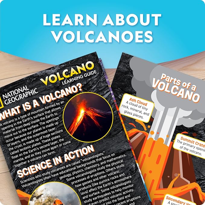 National Geographic Ultimate Volcano Science Kit for Kids Ages 8-12 | 3X More Eruptions, Pop Crystals with Exciting Sounds, Eruption Powder, Hands-On Earth Science, STEM Activity, Birthday Gift