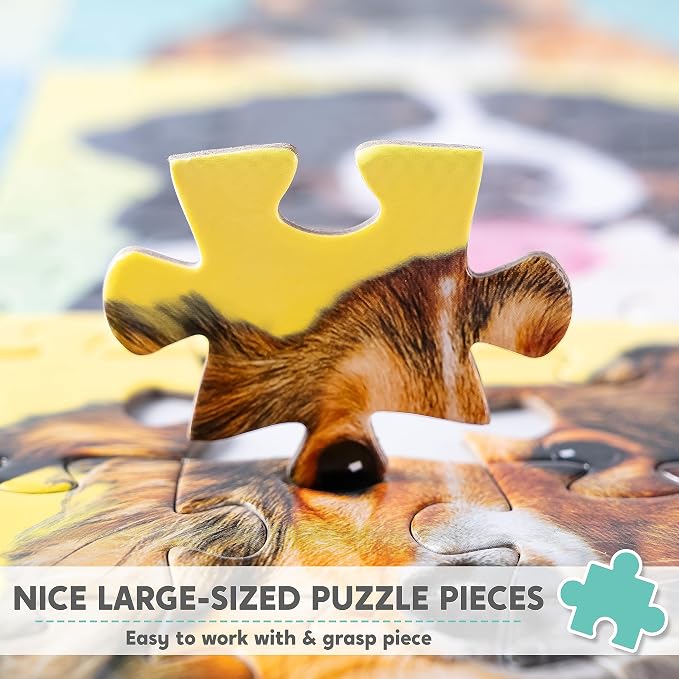 JOYIN 300 pcs Multicolor Dog Puzzles, Jigsaw Puzzle for Kids and Adults(27.6" x 19.7"), Puppy Theme Puzzles for Kids, Collection Gift Home Art Decor, Birthday Gift for Boys Girls 3 4 5 6 7 8