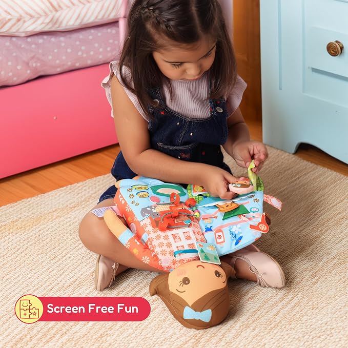 Annie the Pet Sitter – 2-in-1 Soft Activity Doll & Busy Book | Screen-Free Travel Plush Toy with Tethered Pieces for Toddlers and Preschoolers ages 1–4 by Aleni Brands
