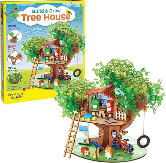 Creativity for Kids Build and Grow Tree House Craft Kit - Treehouse Playset Toy for Boys and Girls, Classic Toys for Kids (Ages 6+)