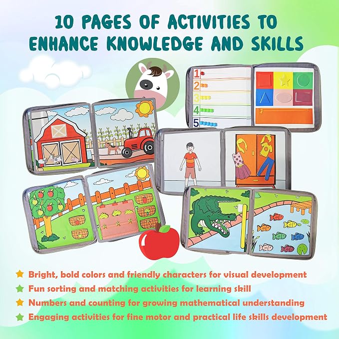 My Preschool Busy Book Montessori Busy Book, Preschool Busy Book, Airplane Travel Essentials & Road Trip Activities