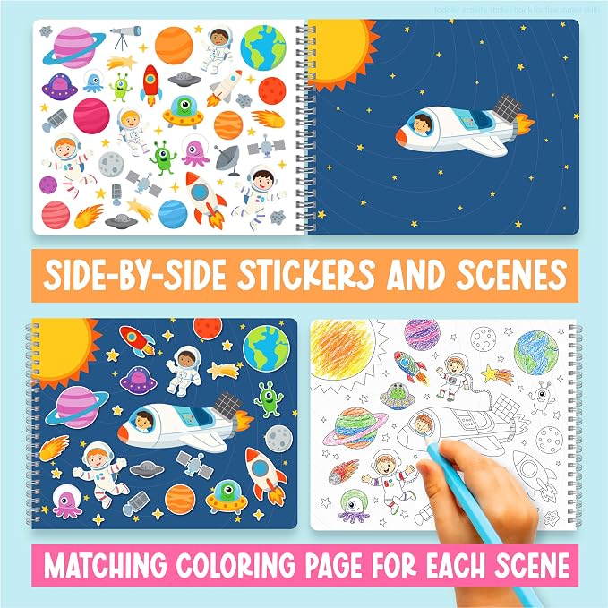Sticker Books for Toddlers 2-4 Years Screen Free Activities Toddlers 3-5 | Toddler Sticker Book Preschool Learning Activities, Kids Stickers Ages 2-4, Quiet Activity Book, Kids Travel Activities