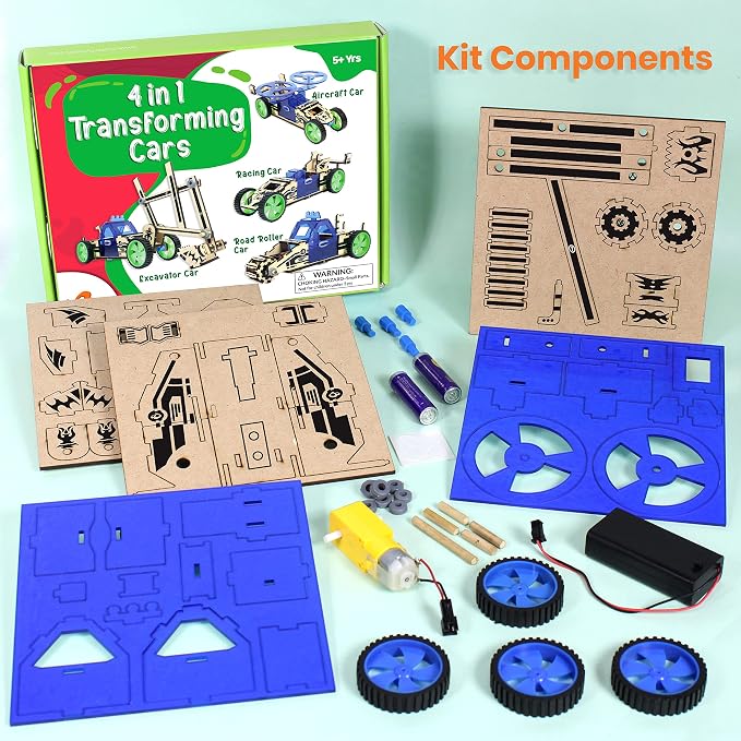 ButterflyEdufields 4in1 Cars Educational STEM Kits for Kids Ages 6-8-10-12 | Building car toys for boys | DIY 3D Wooden Puzzles car, Educational STEM Toys | Birthday Gift Toys for Ages 67 8 9 10 11 12