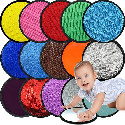Upgraded 16 Set Sensory Mats, Mixed Colors Sensory Toys for Kids with Autism, Tactile Wall Panel Montessori Toy, Educational Toys for 3 Year Old, Toddler Learning Classroom Supplies Gift(8.3 Inch) | Designed for children with autism and young learners,...