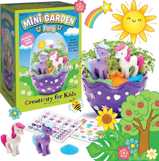 Creativity for Kids Mini Garden: Pony Terrarium Kit | Summer Crafts for Kids | Horse Gifts for Girls, Crafts for Kids and Girl Toys & Birthday Gift Ideas for Girls (Ages 6+)